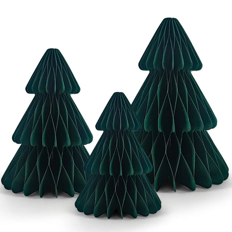 Sculpture Papier Sapin Alvéolé Avec Design Nid D’abeille Festif