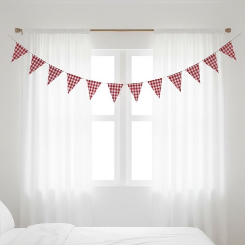 Accessoires Guinguette Avec Fanions À Carreaux