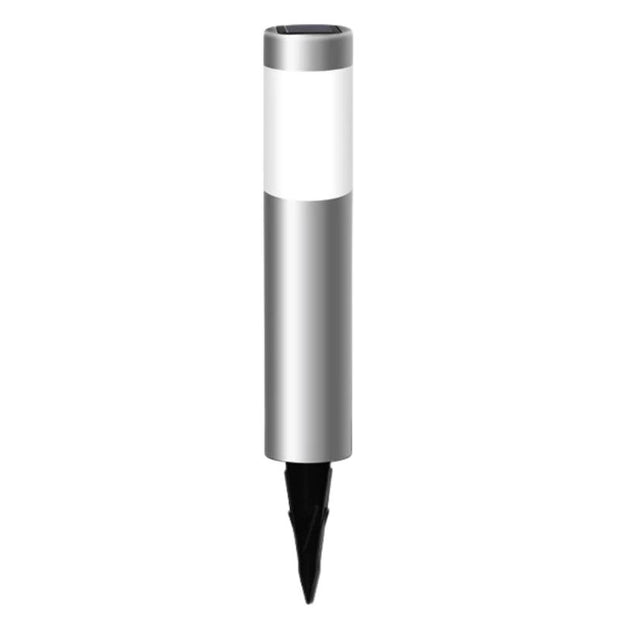 Borne Lumineuse Solaire Design Cylindrique en Acier Inoxydable