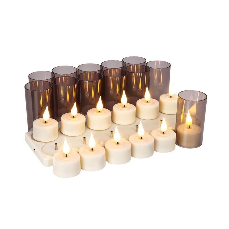 Bougie LED Lumière Chaleureuse, Bougie LED Blanche