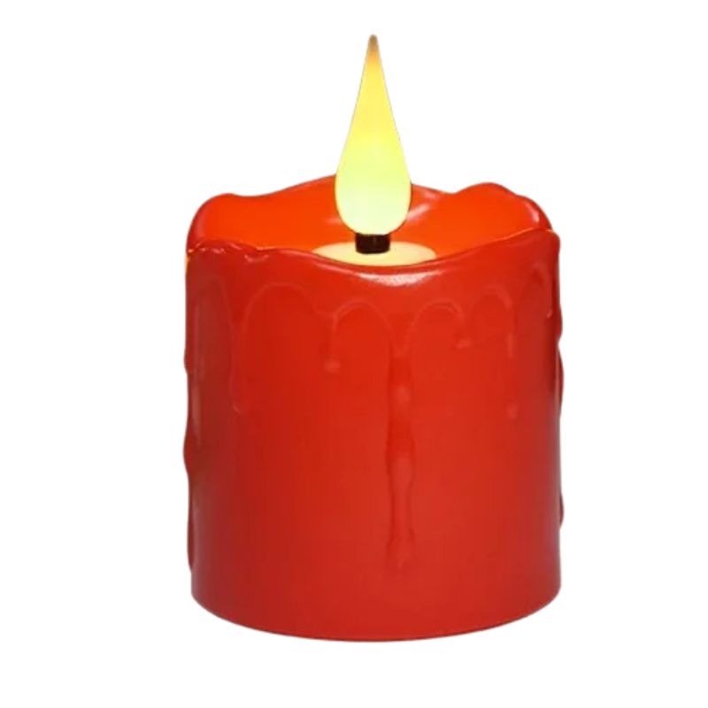 Bougie LED Rechargeable Effet Flamme, Bougie LED Rouge