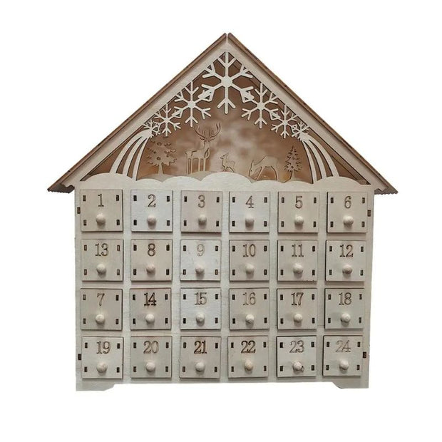 Calendrier De L’Avent Décoratif En Bois Gravé Élégant, Calendrier de l'Avent
