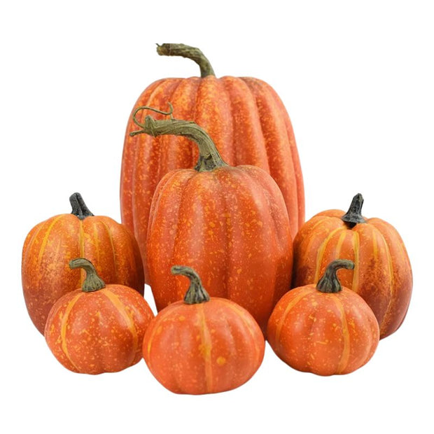 Décorations Halloween Ensemble de Citrouilles Artificielles Lot de 7