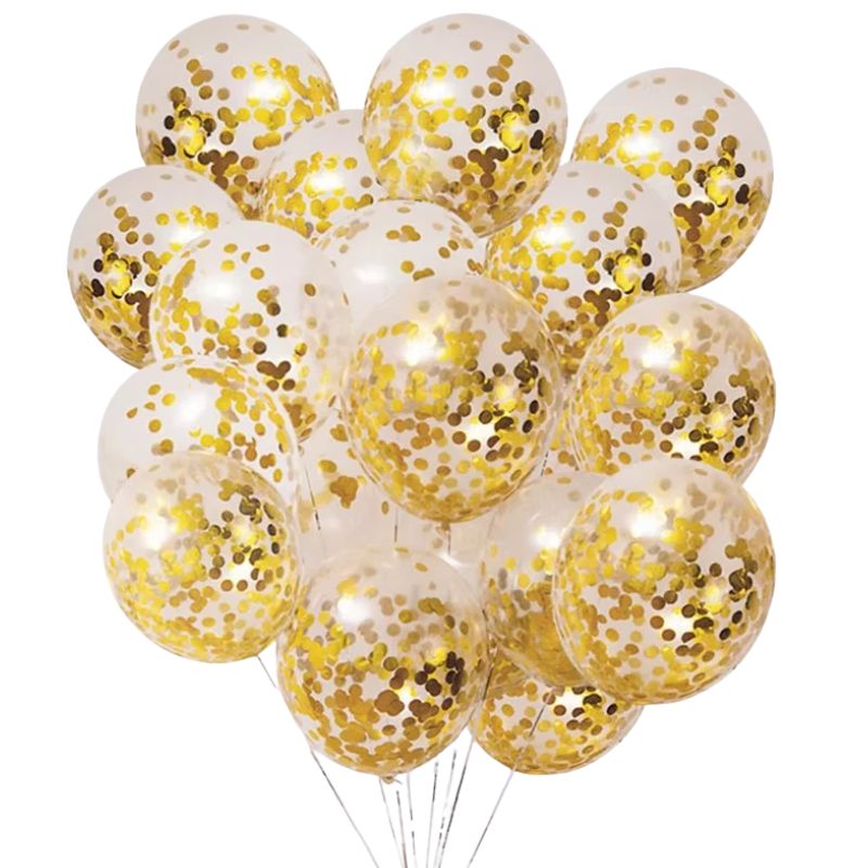 Décoration Festive Ballons à Confettis Dorés 10 Pièces, décorations ballons dorés