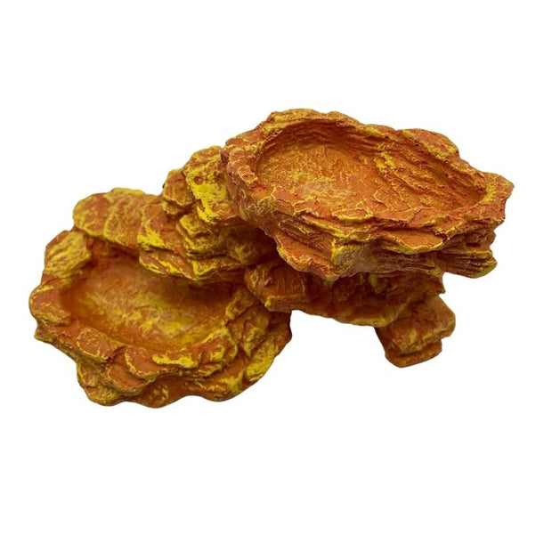 Décoration Terrarium Avec Double Gamelle Effet Roche, Décoration Terrarium 