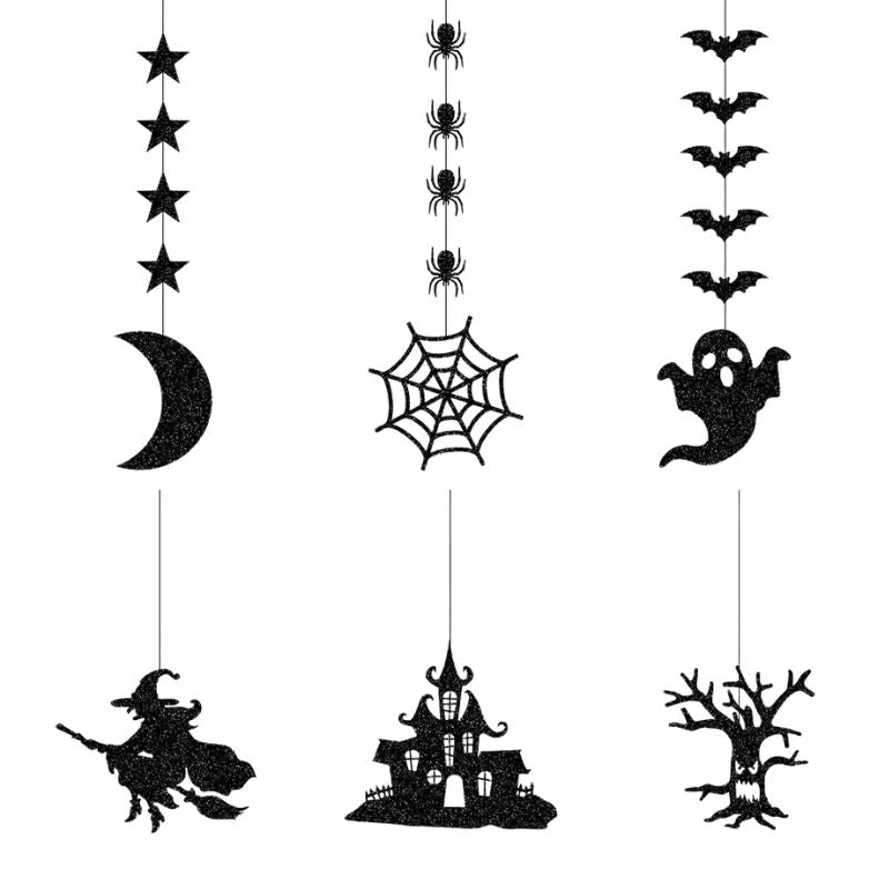 Décorations Halloween Guirlande Suspendue Noire