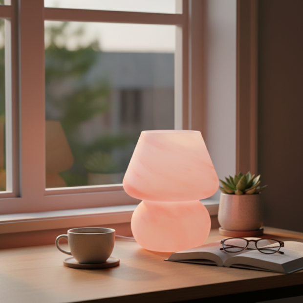 Lampe Champignon Rose Délicate