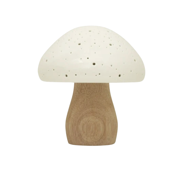 Lampe Champignon Design Scandinave Avec Base En Bois Clair