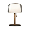 Lampe Champignon Design En Verre Double Couche Et Bois Naturel