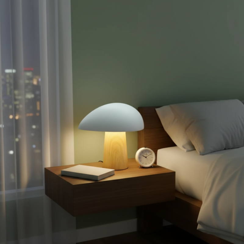 Lampe Champignon Design Scandinave Avec Abat Jour Créatif