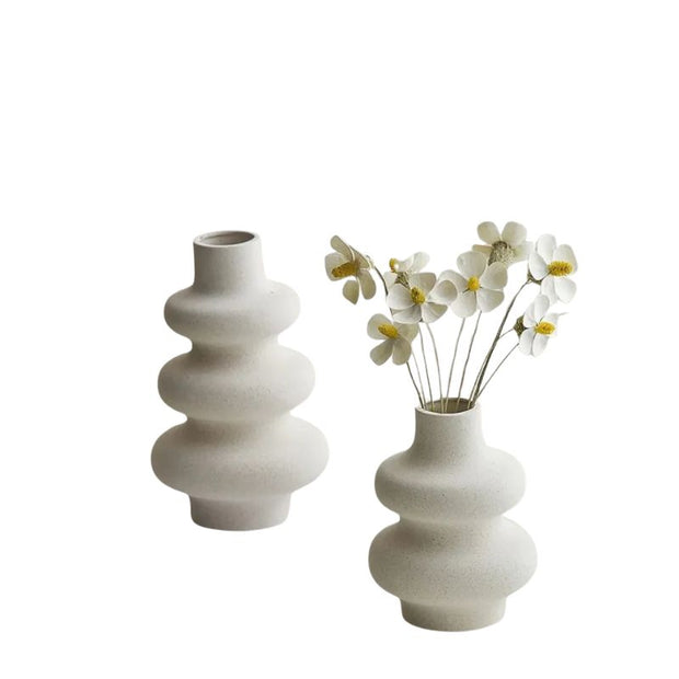 Vase Décoration en Spirale Blanc Style Nordique