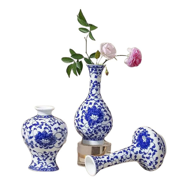 Vase en Porcelaine Bleu et Blanc Pour Décor