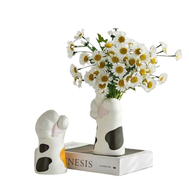 Vase Fleur en Résine en Forme de Patte de Chat