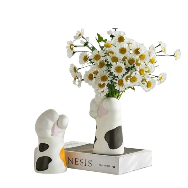 Vase Fleur en Résine en Forme de Patte de Chat