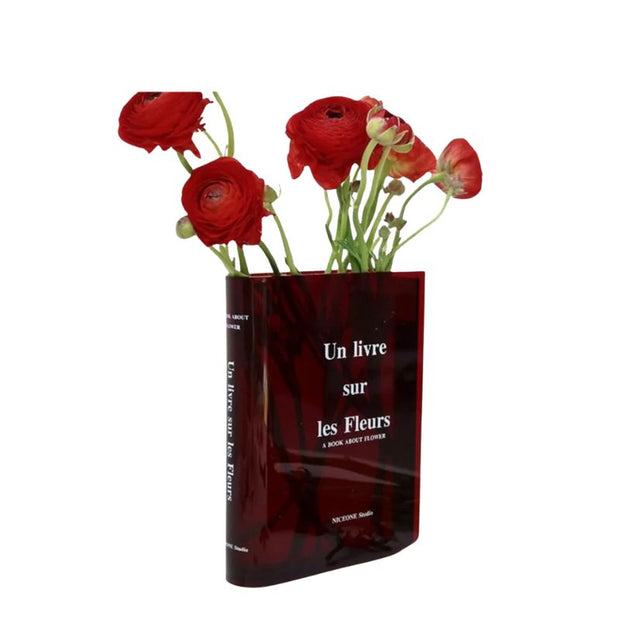 Vase Fleur en Acrylique Transparent En Forme de Livre