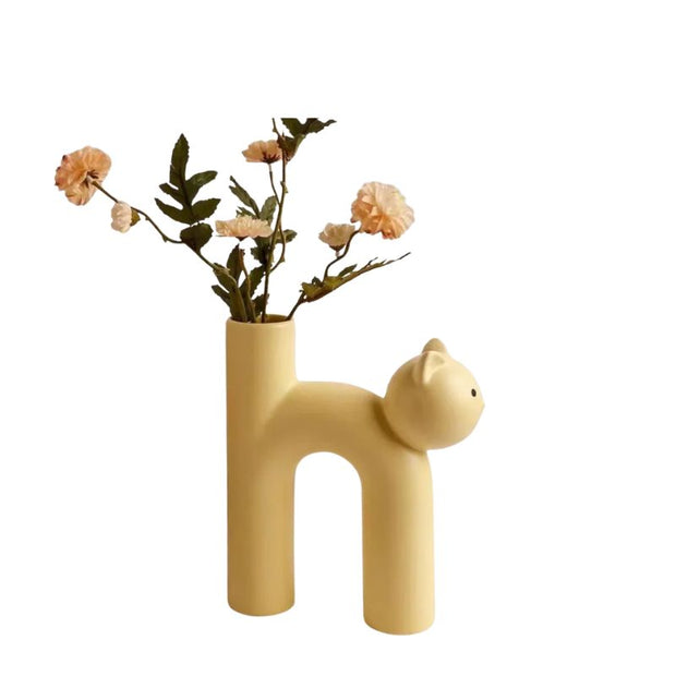 Vase Ceramique à Fleurs en Forme de Chat