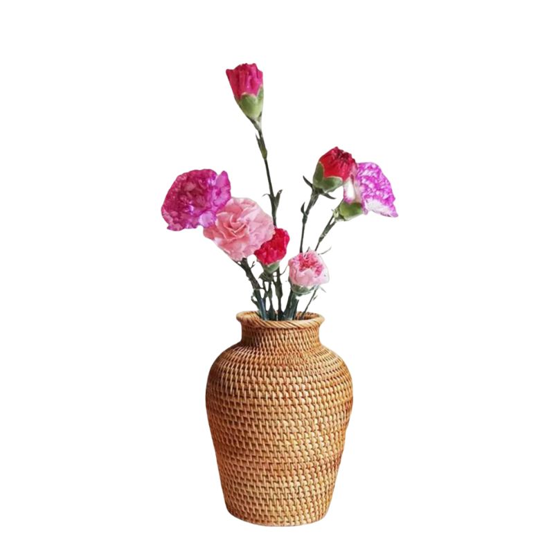 Vase en Osier pour Fleurs Sèches