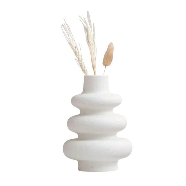 Vase Maison en Céramique Blanc Givrés pour Fleurs