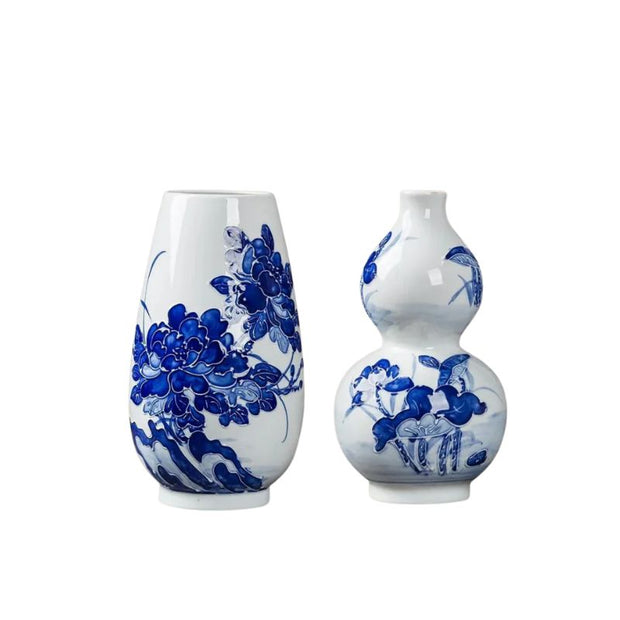Vase en Porcelaine Bleu et Blanc de Style Chinois