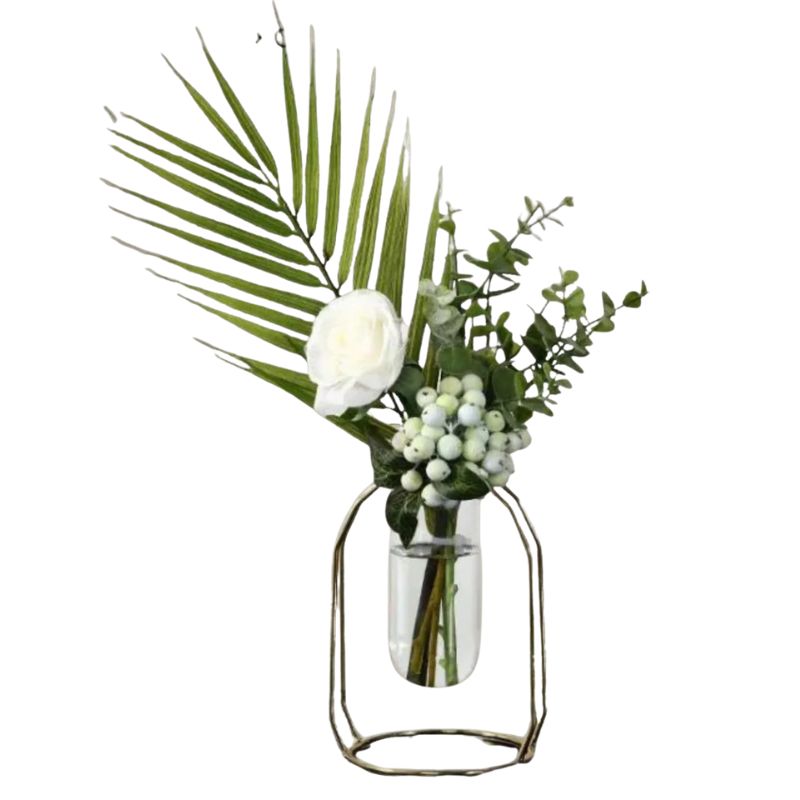 Vase Moderne en Fer Forgé Doré Style Nordique