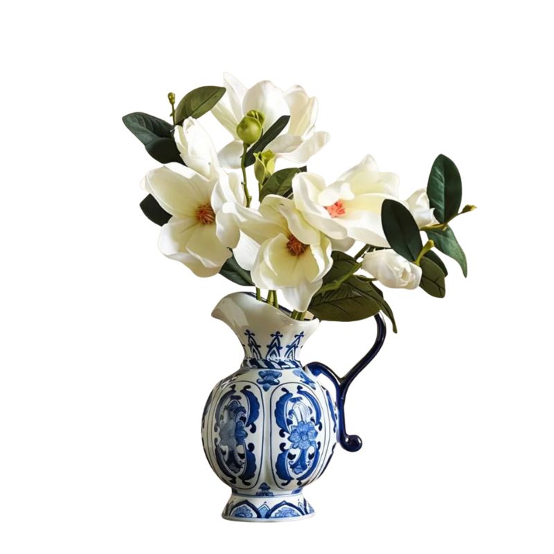 Vase en Porcelaine Style Antique en Bleu et Blanc