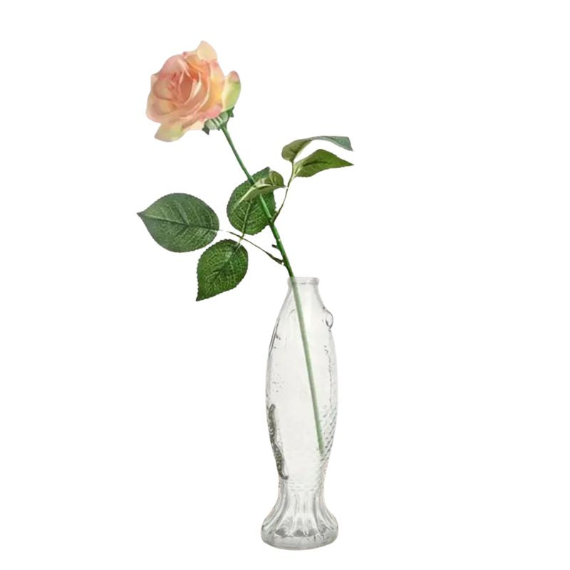 Vase Poisson en Verre Transparent pour Fleurs