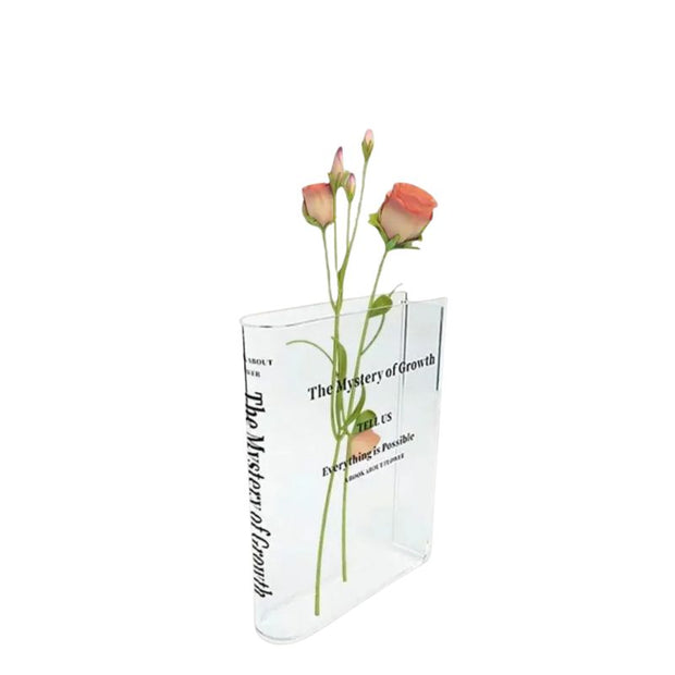 Vase Maison en Acrylique Transparent en Forme de Livre