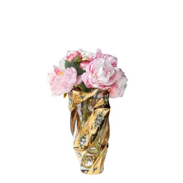 Vase en Cristal Émaillé Doré Importé de Tchéquie