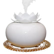 Diffuseur D’Huiles Essentielles Design En Céramique Lotus Blanc Élégant