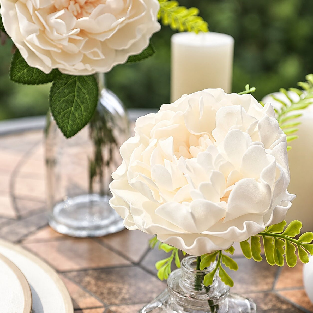 Fleur Artificielle Beige Avec Pivoines