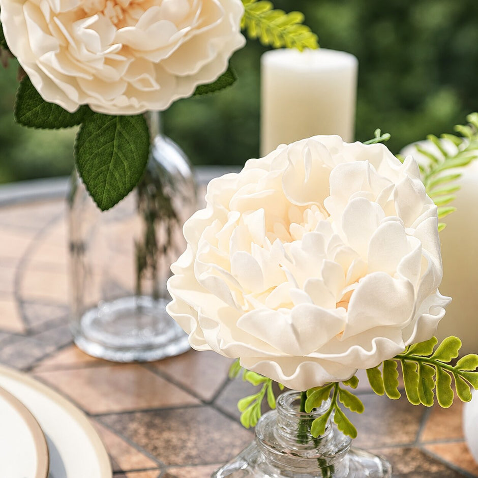 Fleur Artificielle Beige Avec Pivoines