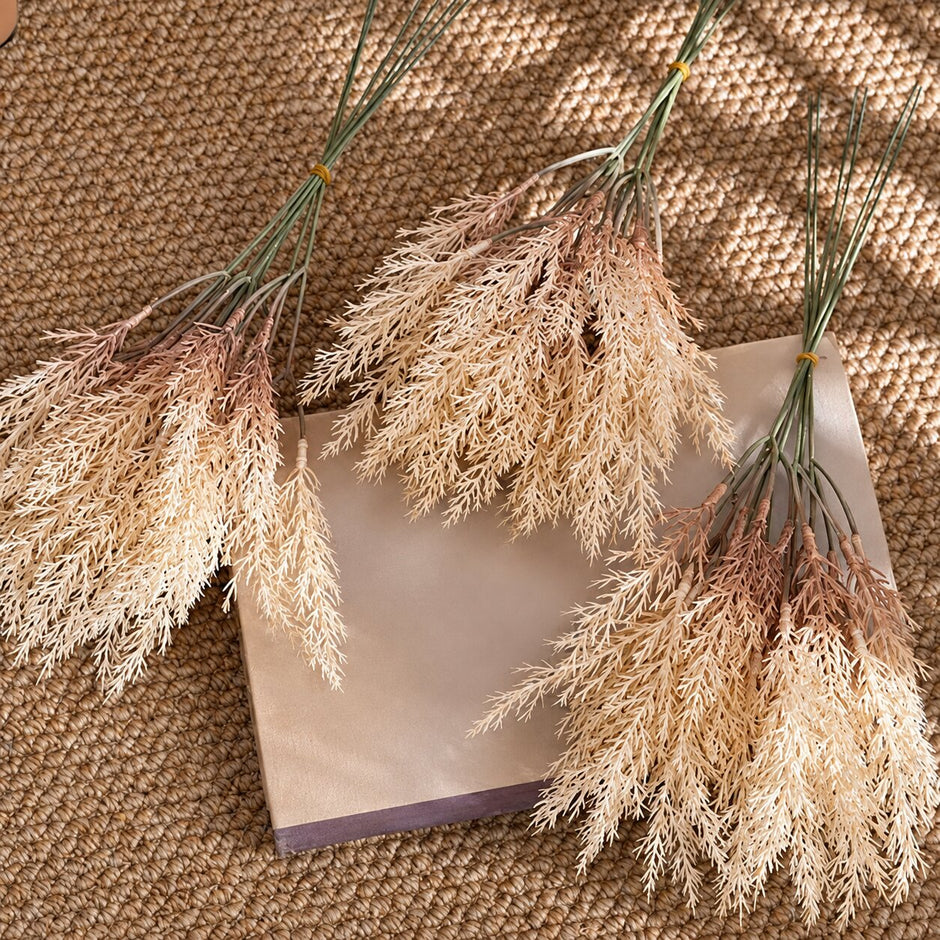 Fleur Artificielle Beige Avec Tiges Séchées Pour Décor Rustique