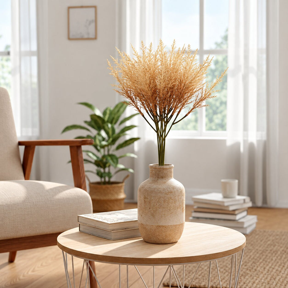Fleur Artificielle Beige Avec Tiges Séchées Pour Décor Rustique