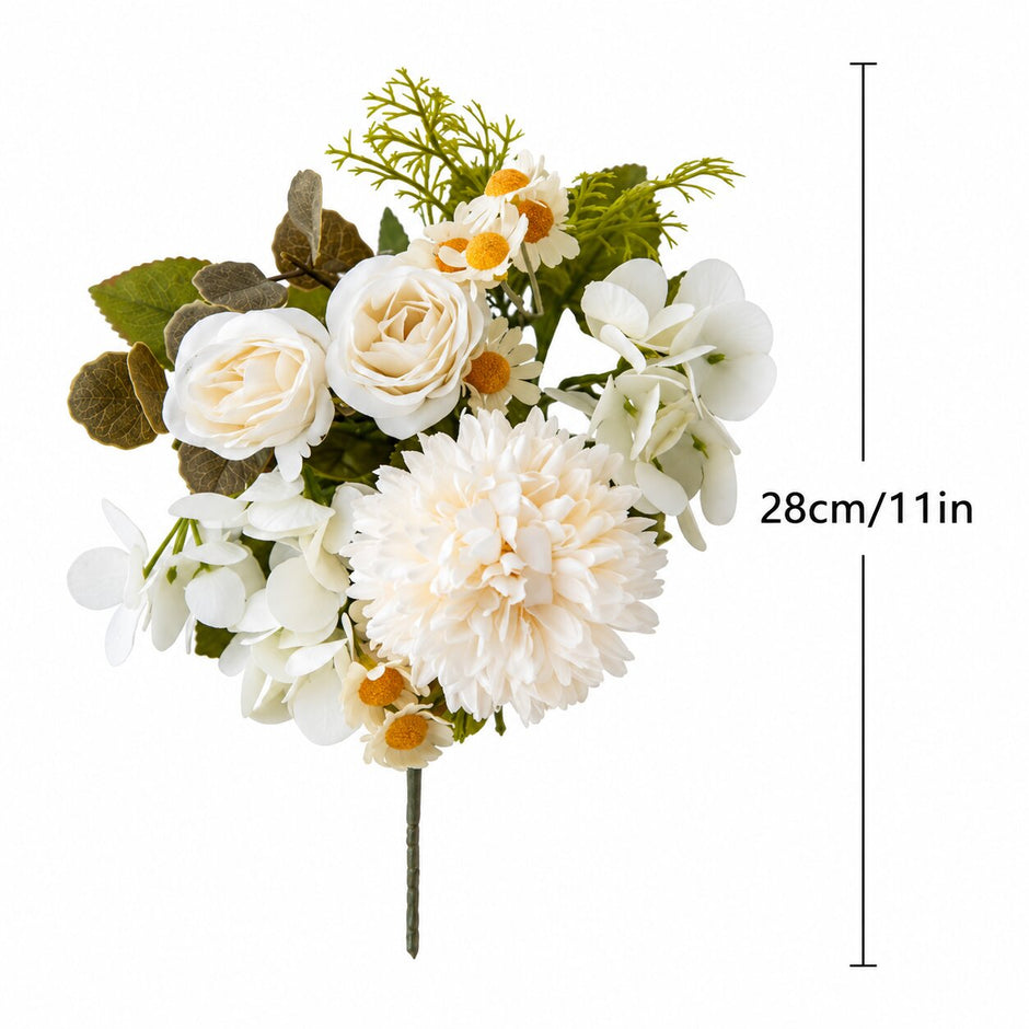 Fleur Artificielle Blanc Bouquet Champêtre Chic