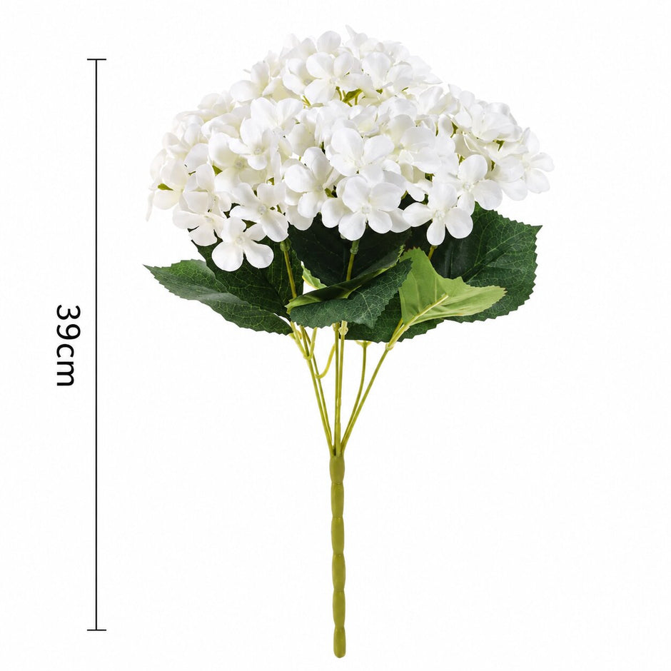 Fleur Artificielle Blanc Bouquet Hortensia Dense