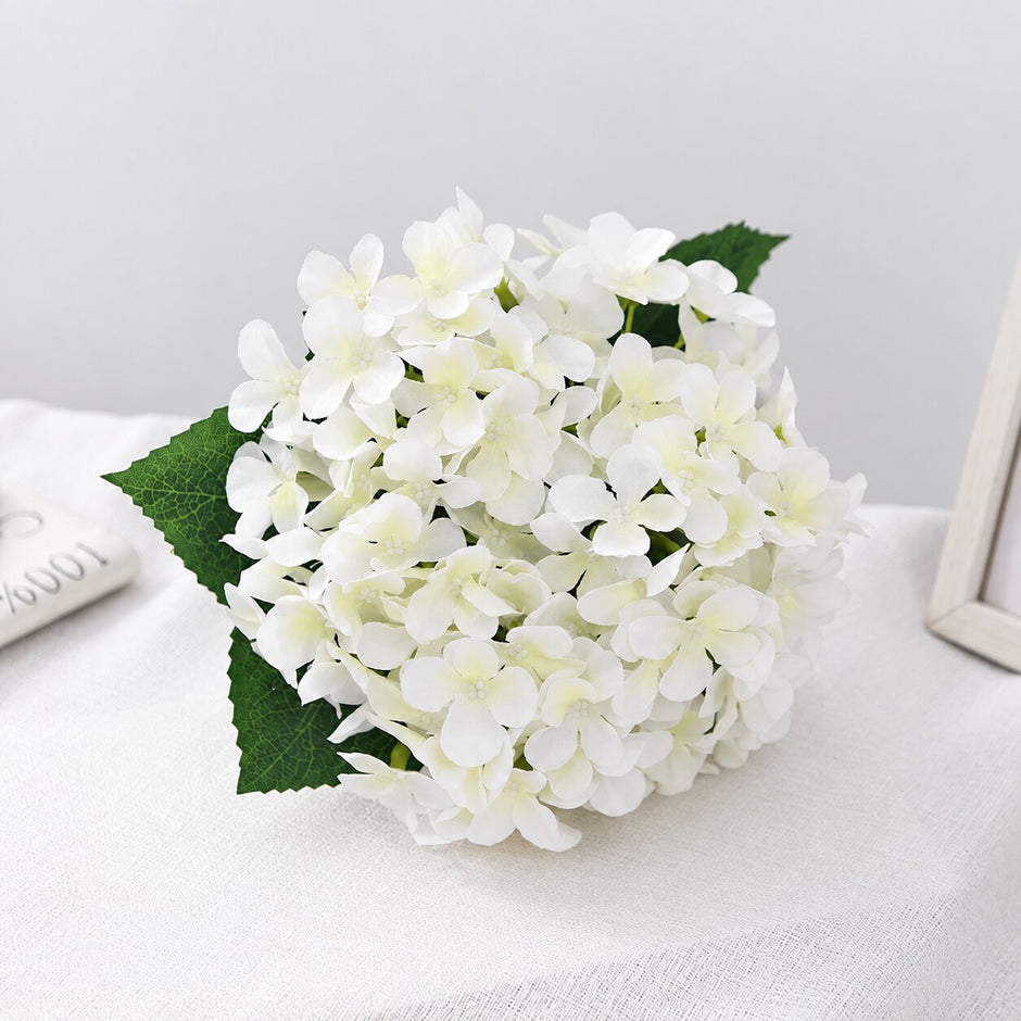 Fleur Artificielle Blanc Bouquet Hortensia Dense