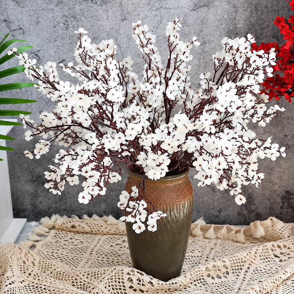 Fleur Artificielle Blanc Gypsophile En Branche Fine