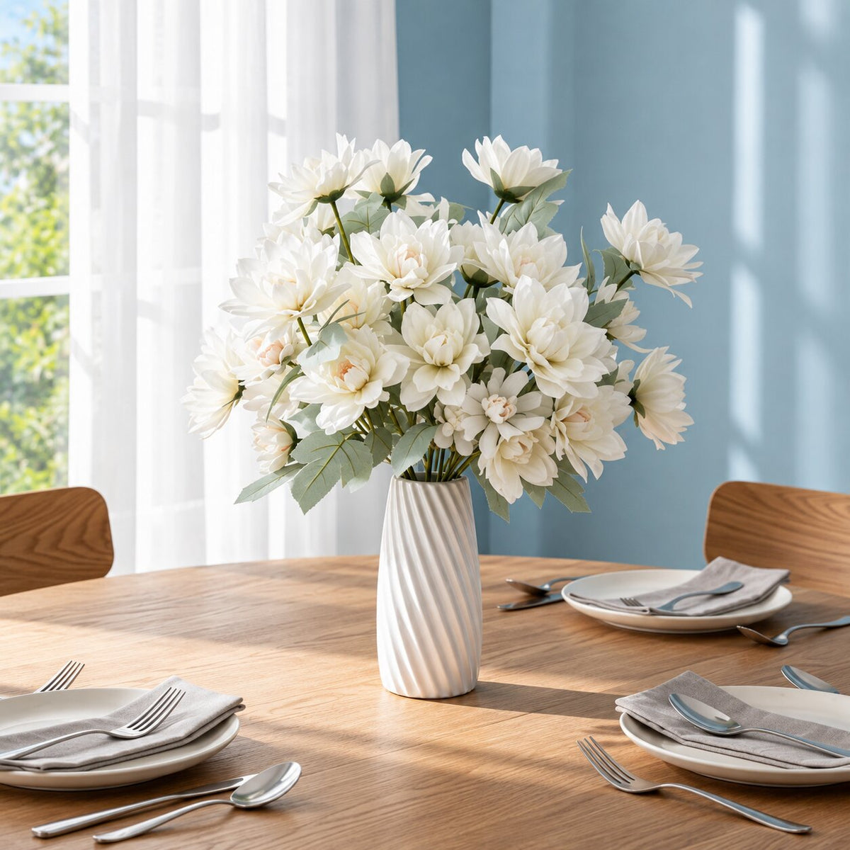 Fleur Artificielle Blanc Pivoine En Bouquet Chic