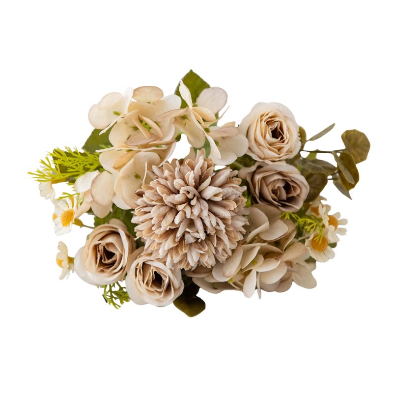 Fleur Artificielle Beige Avec Arrangement Floral Chic, Fleur Artificielle Beige 