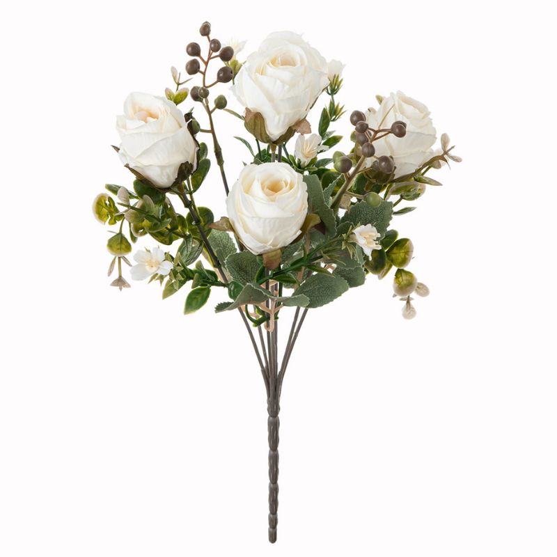 Fleur Artificielle Blanc Avec Arrangement De Roses, fleur artificielle rose en blanc 