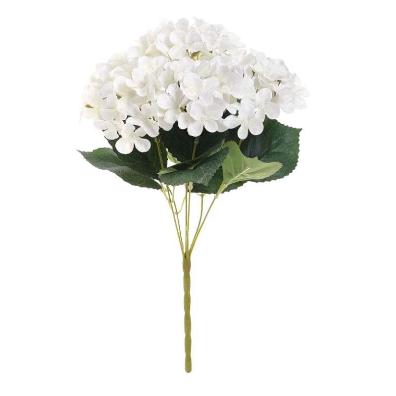 Fleur Artificielle Blanc Bouquet Hortensia Dense, fleur artificielle blanc réaliste