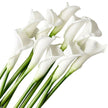 Fleur Artificielle Blanc Bouquet Lys Calla Silhouette Élancée, fleur artificielle Blanche Lys décorative