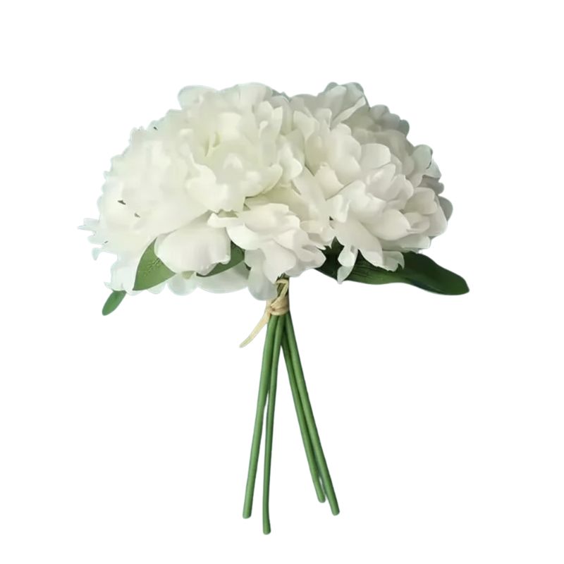 Fleur Artificielle Blanc Bouquet Pivoine Chic, Fleur Artificielle Blanc 