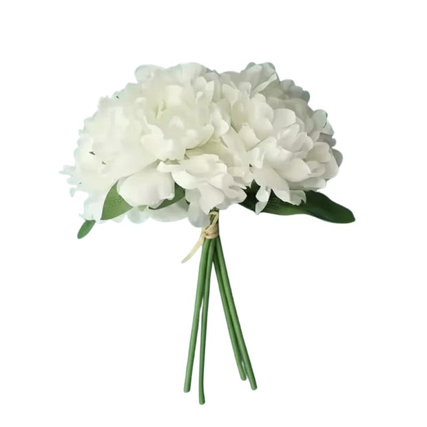 Fleur Artificielle Blanc Bouquet Pivoine Chic, Fleur Artificielle Blanc 