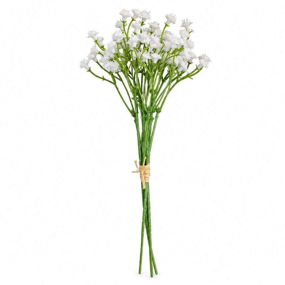 Fleur Artificielle Blanc Gypsophile Délicat, bouquet de petites fleurs blanches sur tiges vertes