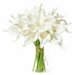 Fleur Artificielle Blanc Lys Calla En Bouquet Chic, bouquet de lys blancs avec tiges vertes
