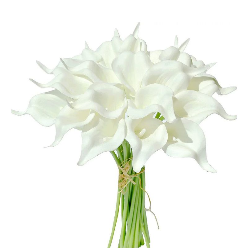 Fleur Artificielle Blanc Lys Calla En Bouquet Chic, fleur artificielle blanche Lys élégante