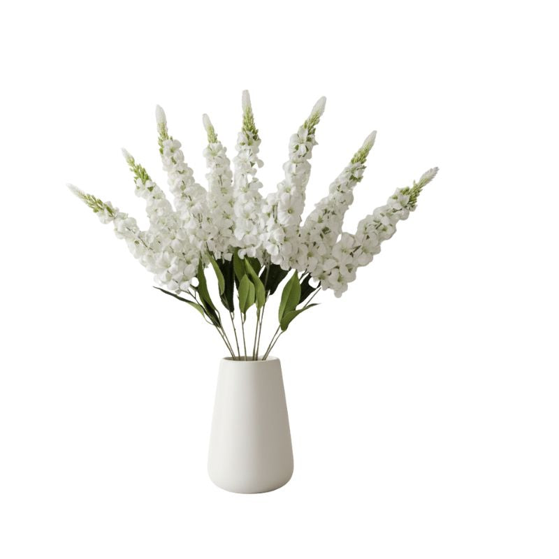 Fleur Artificielle Blanc Tiges Longues Style Naturel, fleur artificielle blanche décorative