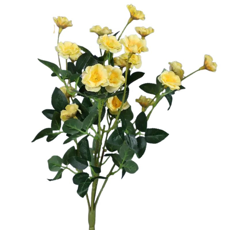 Fleur Artificielle Jaune en Branches Roses Naturelles, fleur artificielle jaune décorative