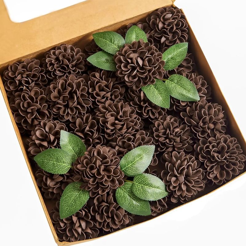 Fleur Artificielle Marron Dahlia, Fleur Artificielle Marron